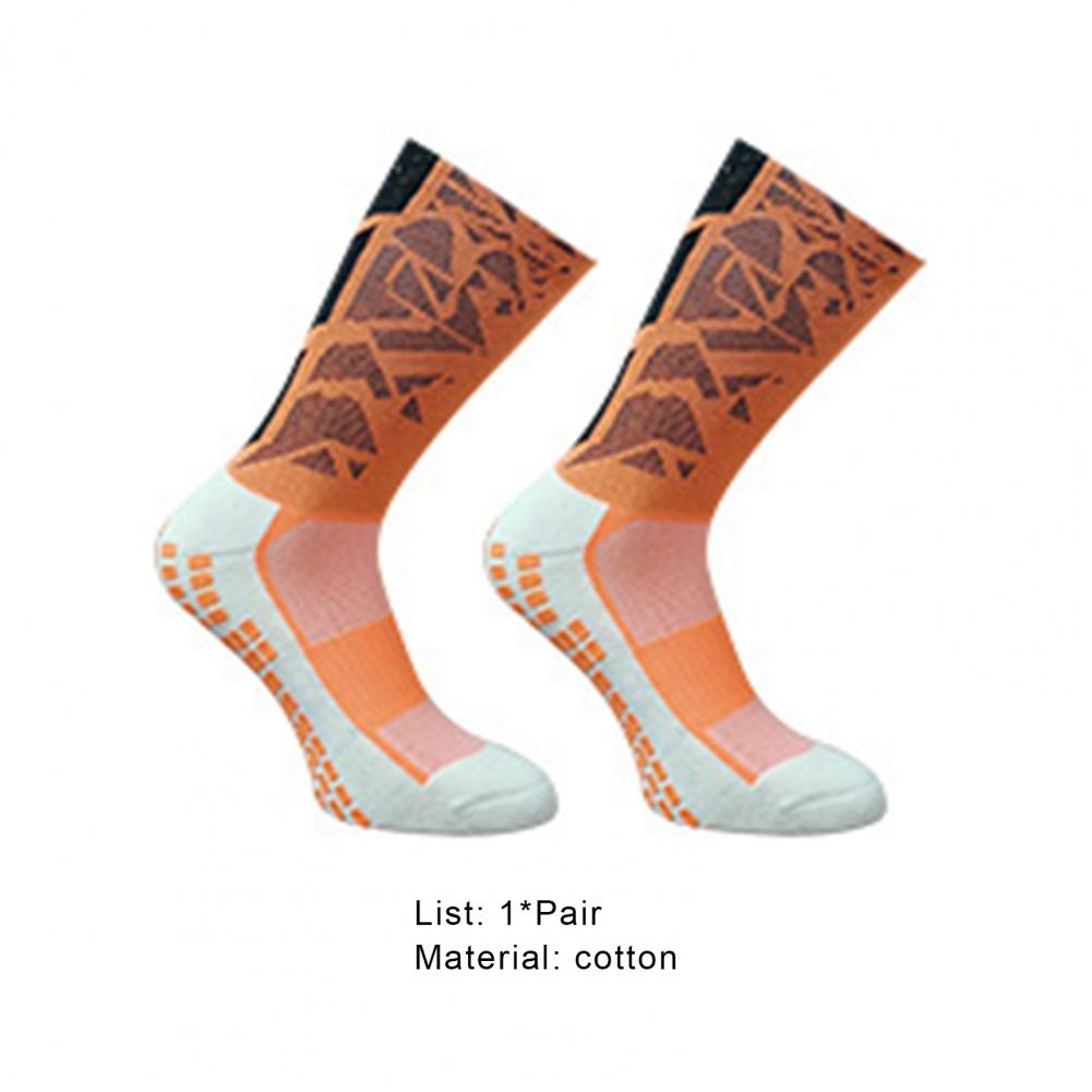 1 Pair Football Socks Sport Sweat-absorbing Non-slip Thickened Stretchy Ventilating Comfort Running Socks Outdoor