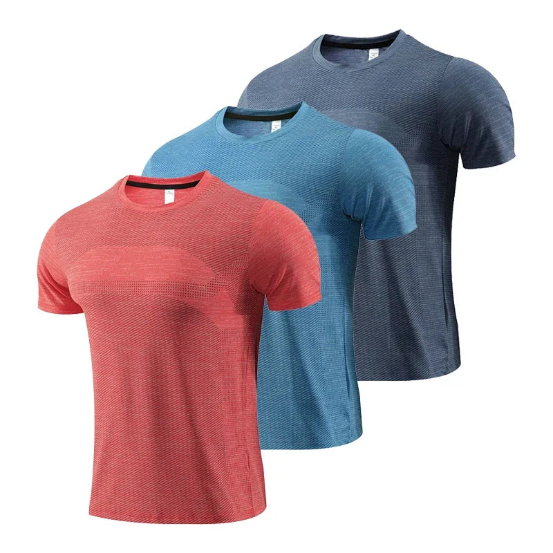 Athletics Dry Fit Men Running T-shirt Gym Sport Male Jogging Sweatshirt Homme Athletic Shirt Workout Fitness Clothing Short Sleeve Tops